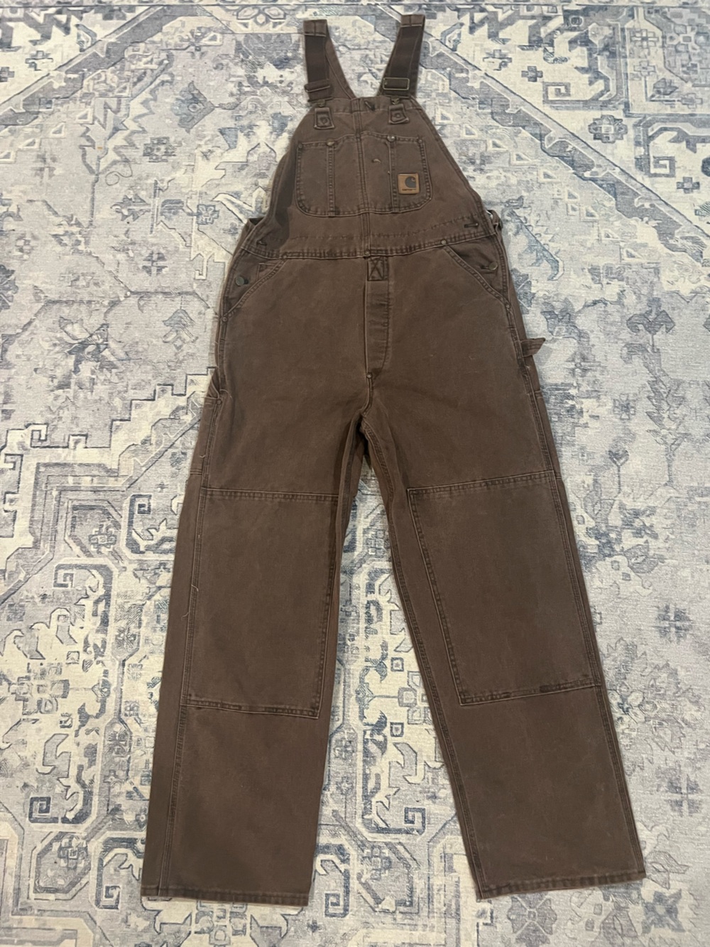 Carhartt R06 Brown Duck Bib Overalls 36x32 Made in USA Workwear